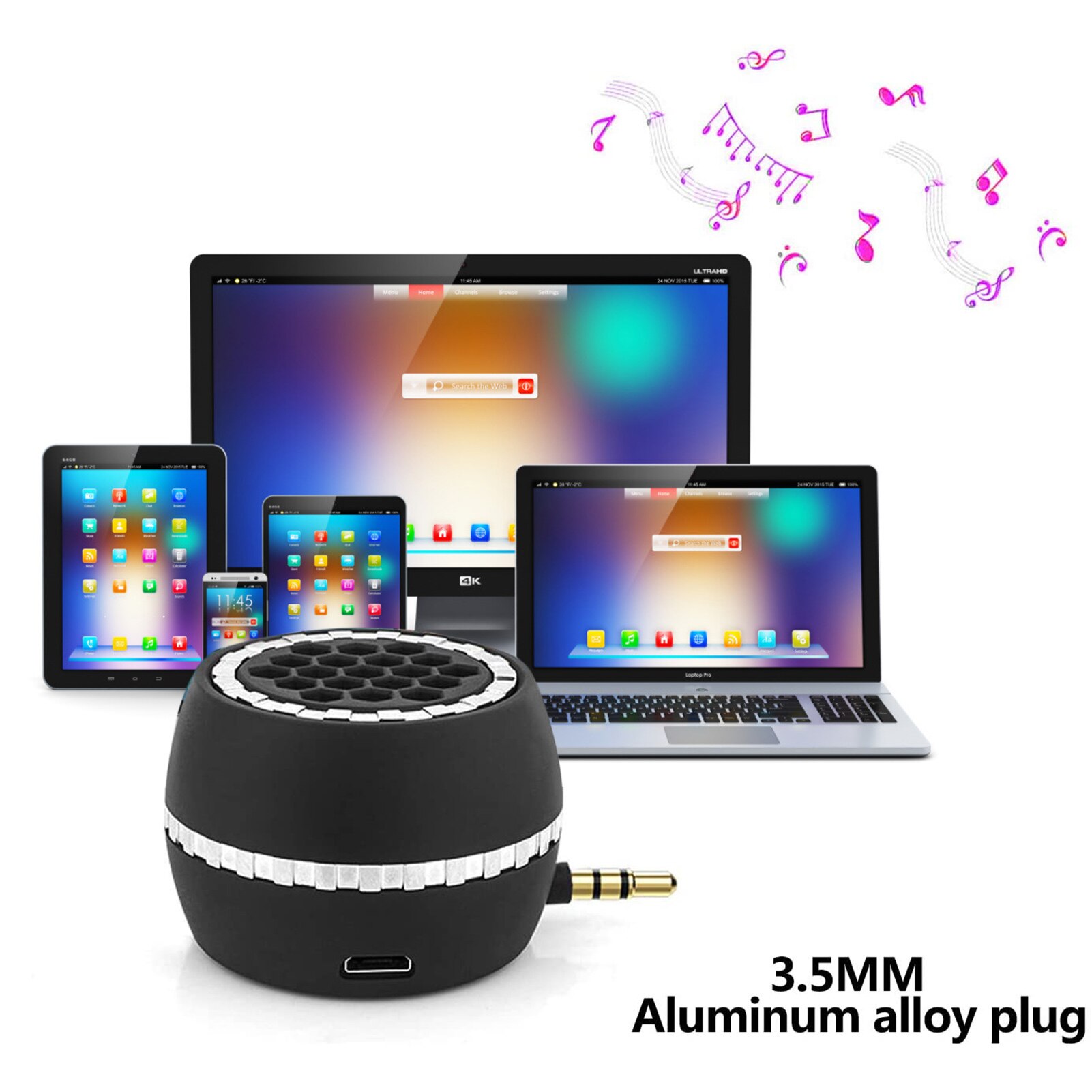 Speaker Mini Wireless Speaker Durable Portable Amplifier Sound Box In-line Mobile Phone Amplifier Universal External Speakers: Default Title