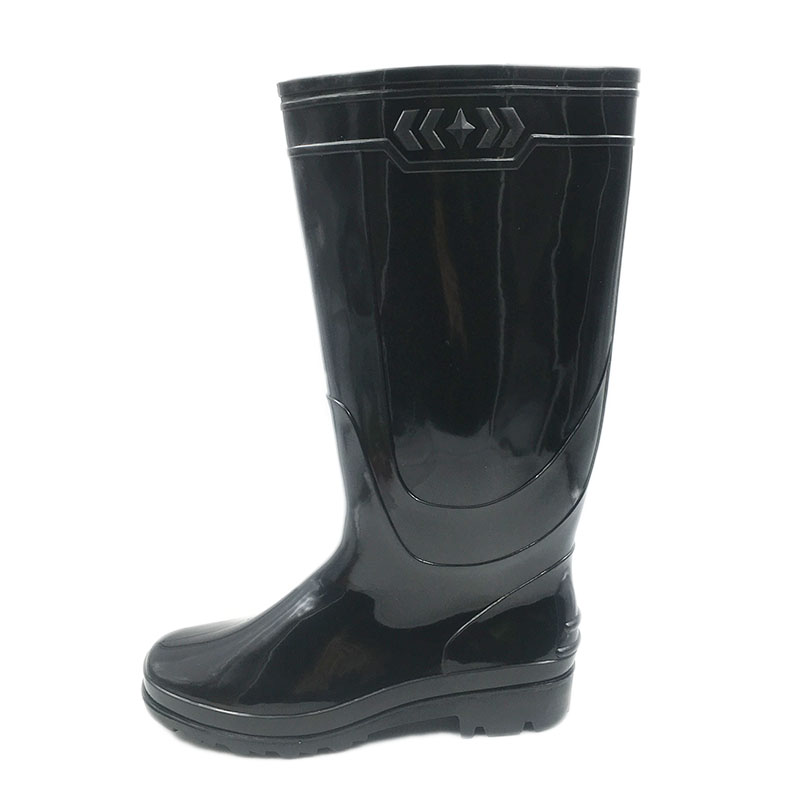 Aleafalling-Botas de lluvia de tendencia media pantorrilla para hombre, zapatos planos impermeables de PVC, botas de goma de lluvia alta para trabajadores de jardín M060