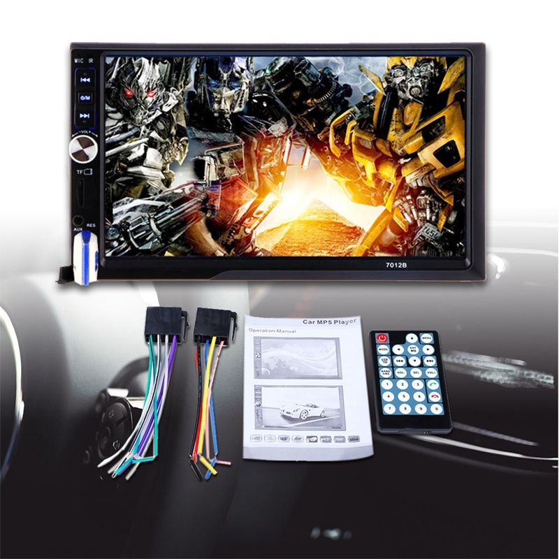 7012B 7 pulgadas Bluetooth V2.0 coche audio estéreo pantalla táctil reproductor MP5 soporte MMC