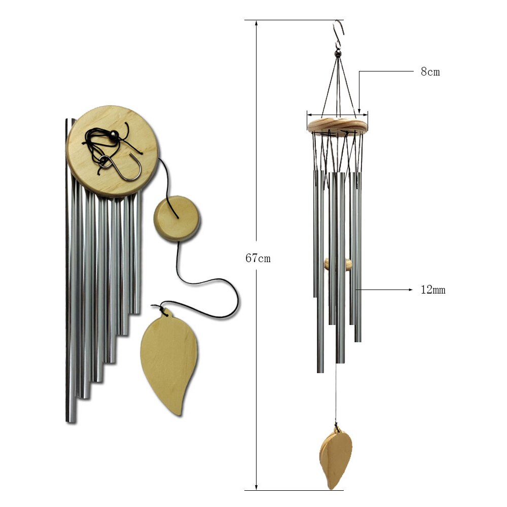 Wind Chimes Aluminum Tube Chimes Simple European Style Windbells Melodious Soothing Sound for Outdoor Indoor Backyard Decoration