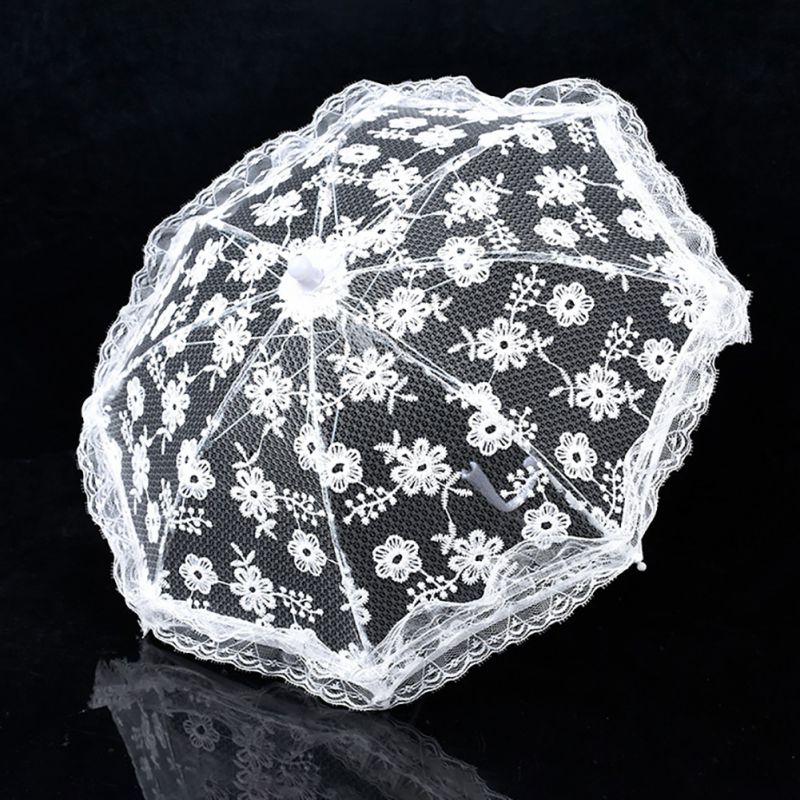 Events Umbrella Lace Wedding Shooting Parasol Umbrella Lady Costume Accessory Bridal Photo Props: 51238 white