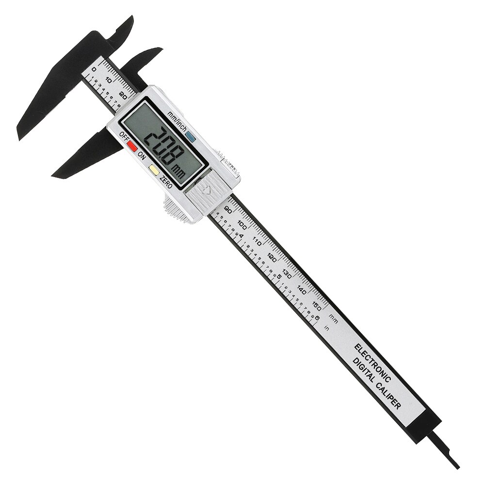 Digitale Schuifmaat Meten 150Mm 6Inch Lcd Elektronische Carbon Fiber Gauge Hoogte Meetinstrumenten Micrometer: Default Title