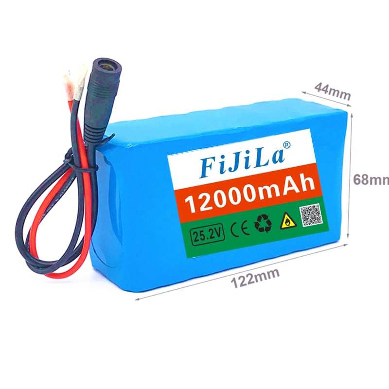 24V 12Ah de la batería de litio de 25,2 v 12000mAh de la bicicleta eléctrica, ciclomotor/eléctrico/Paquete de batería de iones de litio con