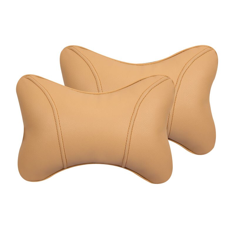 Reposacabezas de asiento de coche, cojín de descanso para el cuello, almohada de apoyo para la cabeza, relleno de algodón Pp con forma de hueso, 2 piezas: B BEIGE