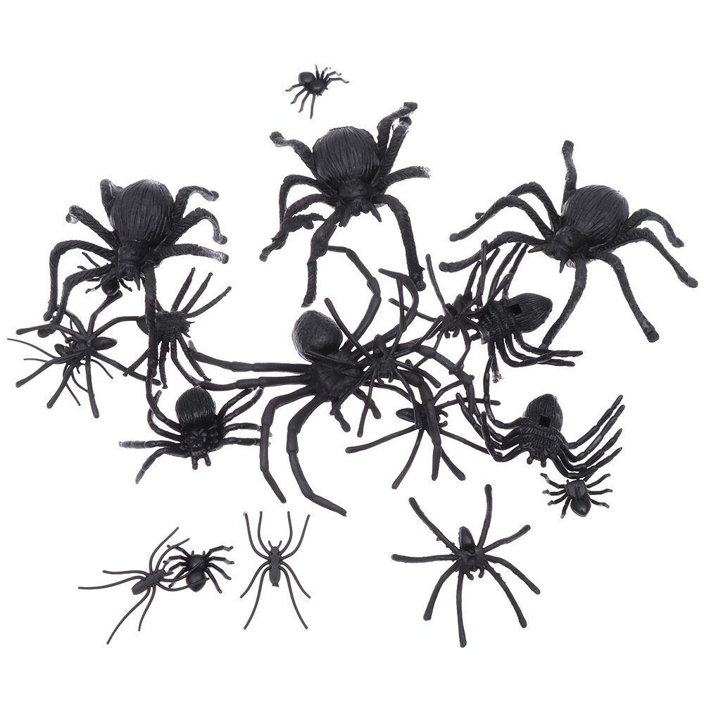16pcs Spider Realistic Imitation Spider Horror Tricky Spider for Party and Bar: Default Title