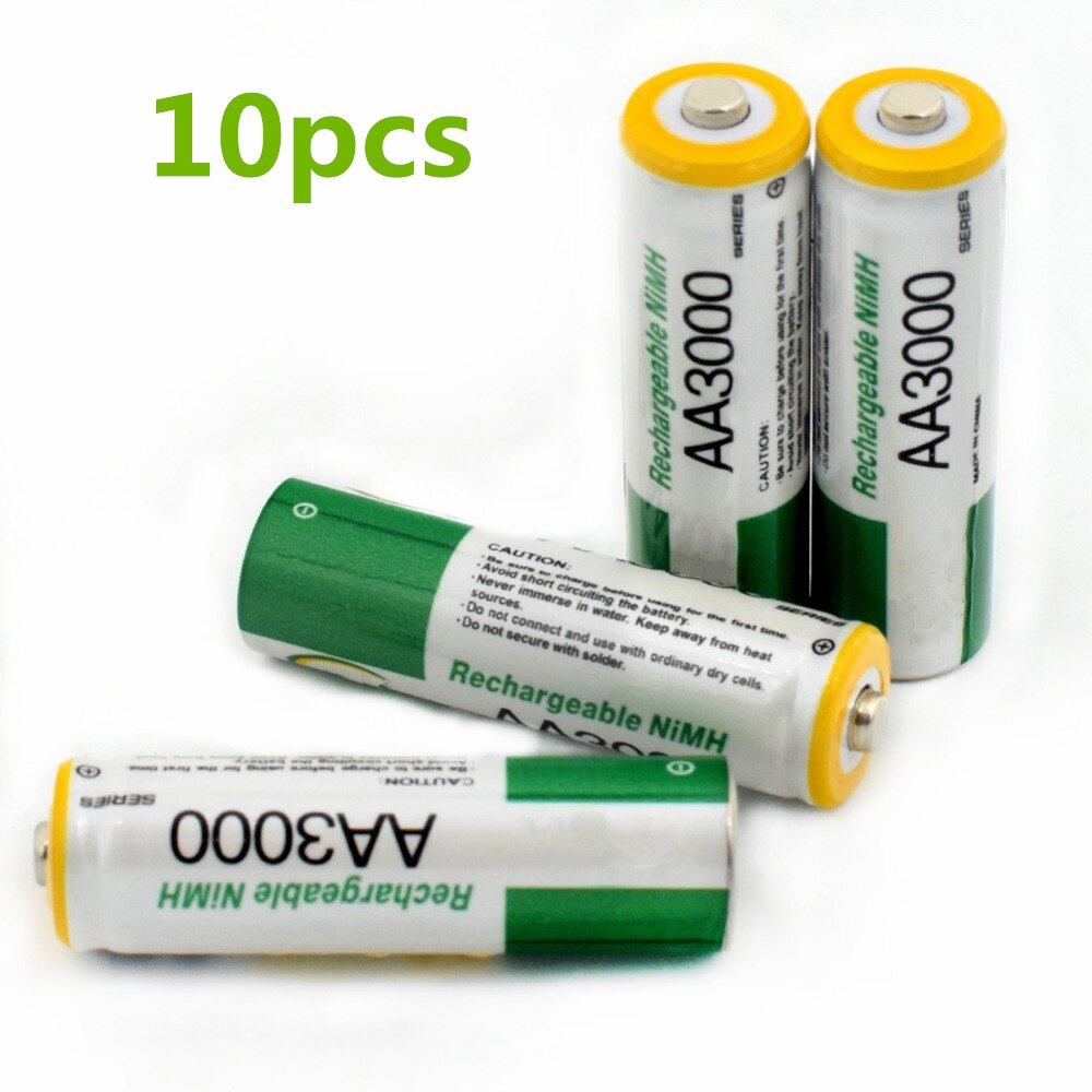 10 Stks/partij Grote Capaciteit 3000 Mah 1.2V Aa Oplaadbare Batterij Voor Kinderspeelgoed Aa Nimh Oplaadbare Batterij