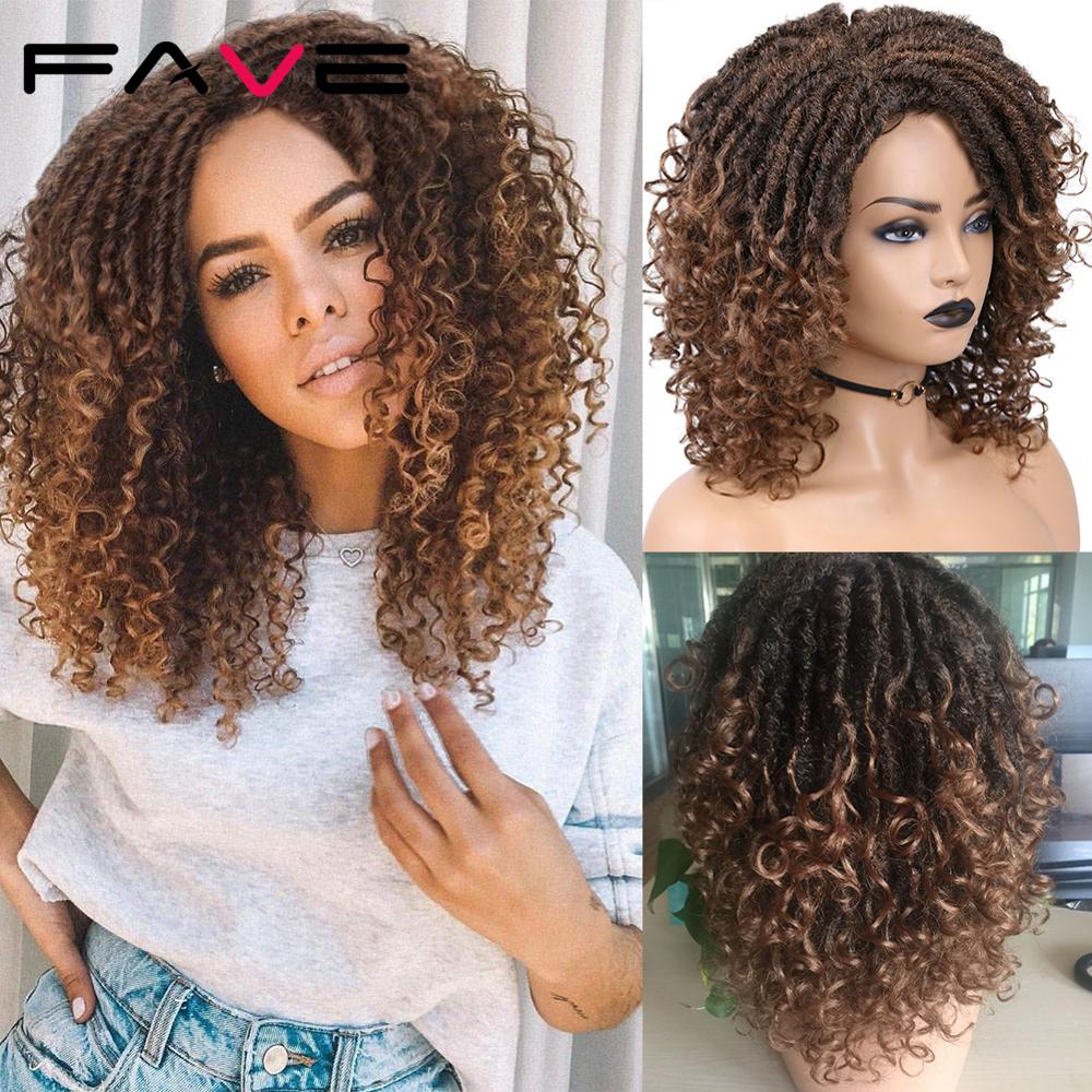 FAVE Dreadlock perruque noir Afro cheveux bouclés tressé torsion Dreadlock perruques résistant à la chaleur fibre synthétique quotidien fête perruque pour les femmes: 4 27