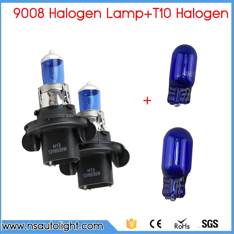 9008 H13 60/55 W 6500 K Blauw Licht Auto Lampen + 2 PCS 501 194 W5W T10 Natuurlijke blauwe Lamp voor universeel gebruik