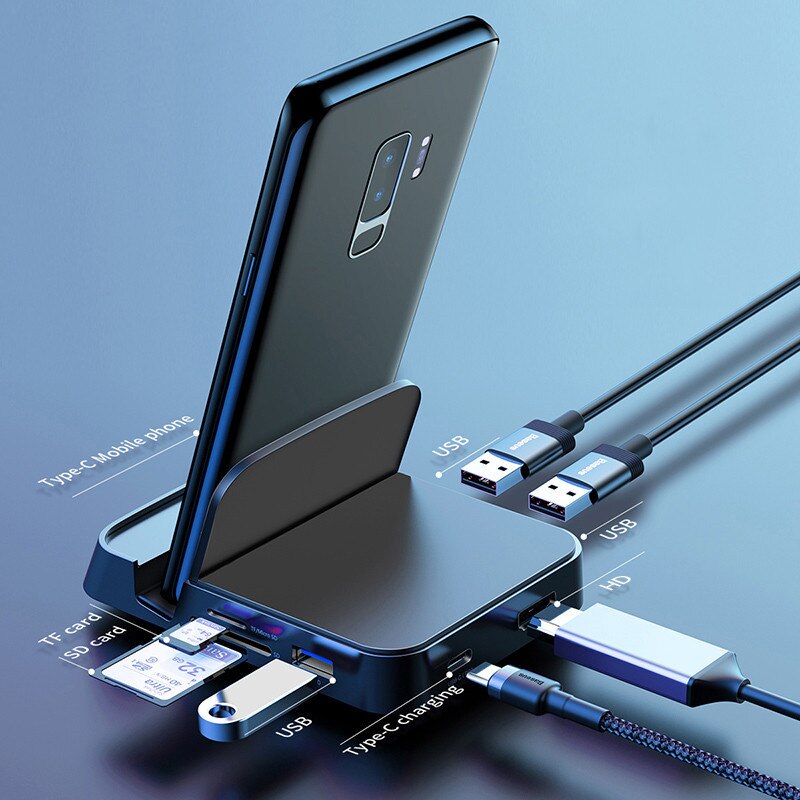 Dex Pad – support de téléphone 6 en 1 pour Samsung S20 S10, 1 pièce, accessoires de Dock, adaptateur d'alimentation, fournitures pour la maison, Station d'accueil HUB