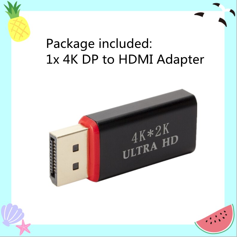 PzzPss DP do HDMI konwerter 4K * 2K 30Hz wideo złącze Audio Port wyświetlacza, aby Adapter HDMI kobiecy męski do telewizora HDTV PC hurtownie: Default Title