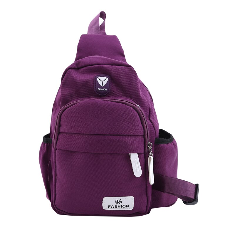 Bolso de mensajero de viaje corto para mujer, bandolera Oxford, riñonera de pecho con múltiples bolsillos: Purple