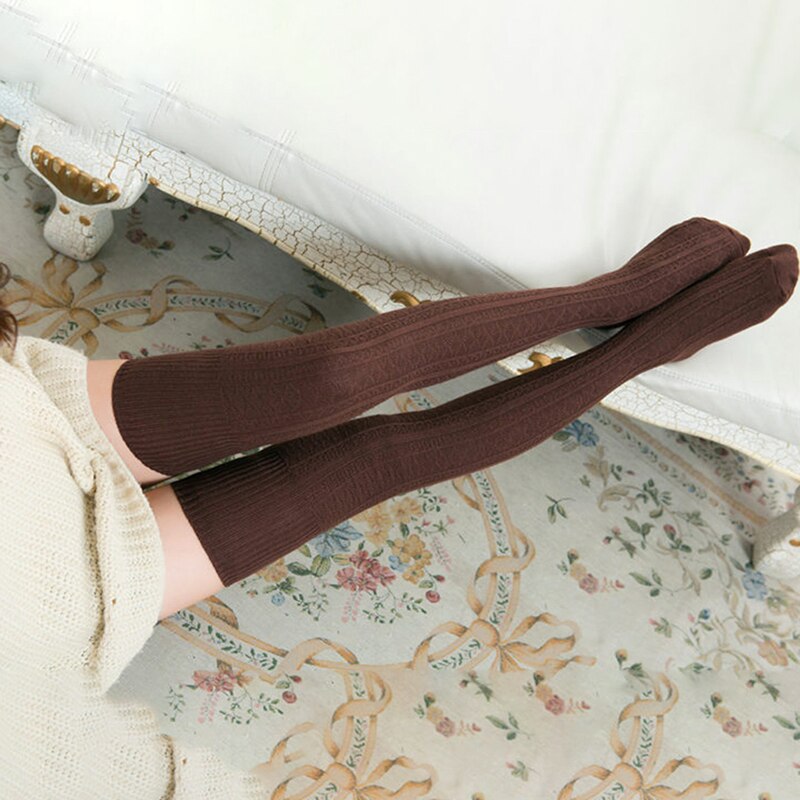 #39 für damen, lange wintersocken im harajuku-stil, knielange socken, warme, einfarbige freizeitsocken für damen
