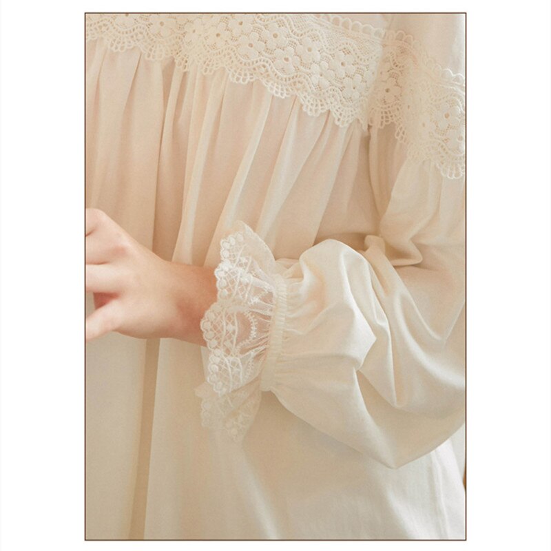 Spring Pure Cotton Pajamas Women Retro Long-sleeved Trousers Loose Large Size Palace Style Cotton Home Service Two-piece