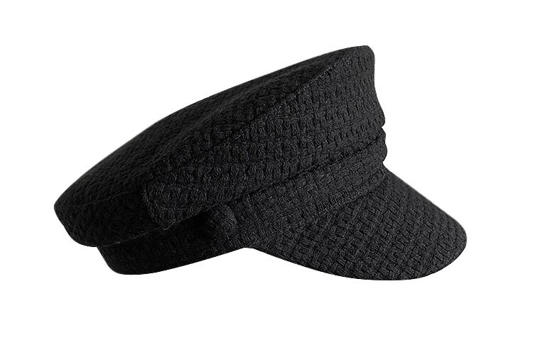 Menn og kvinners flat topp marine lue kvinners høst og vinter britisk uformelt alle-kamp avismann hatt retro beret: Hvit