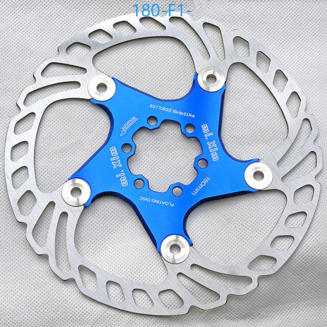Bicycle Brake Disc Floating Rotor MTB Gravel Road Bike 140/160/180/203mm Mountain Bike Hydraulic Disc Brake Bike Parts: Blue 180mm