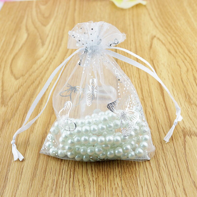 500pcs/lot 11x16cm Butterfly Organza Bags For Christmas Year Wedding Decoration Candy Package Pouches