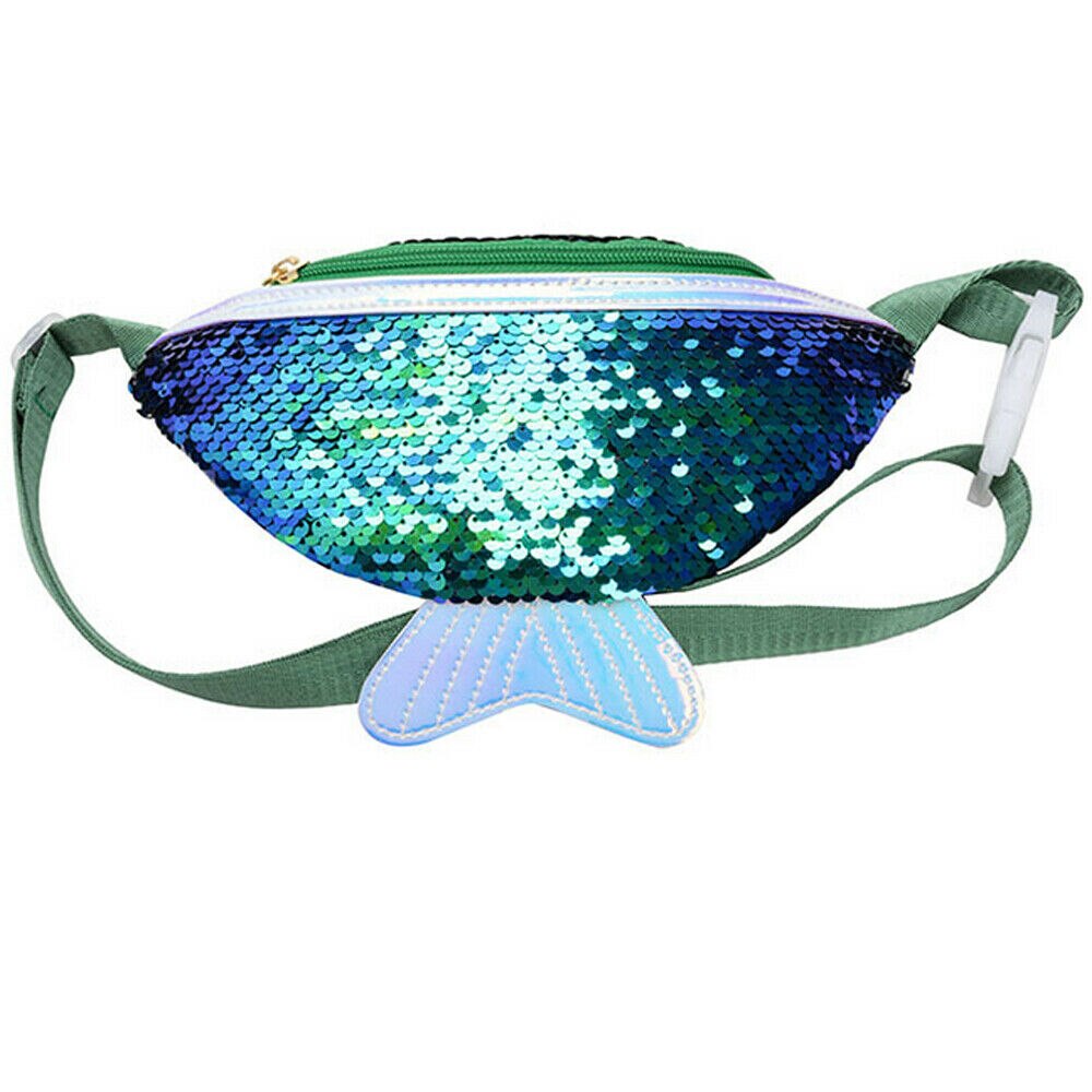 Trend Girls Child Glitter Sequins Waist Pack Sports Fanny Chest Bag Travel Purse Bum Hip Pouch Belt For Kids