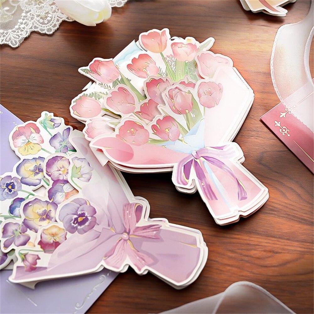 Kawaii Envelope with Folded Greeting Card Stationery Set Wedding Envelope Invitation Romantic Collage Decoration Material