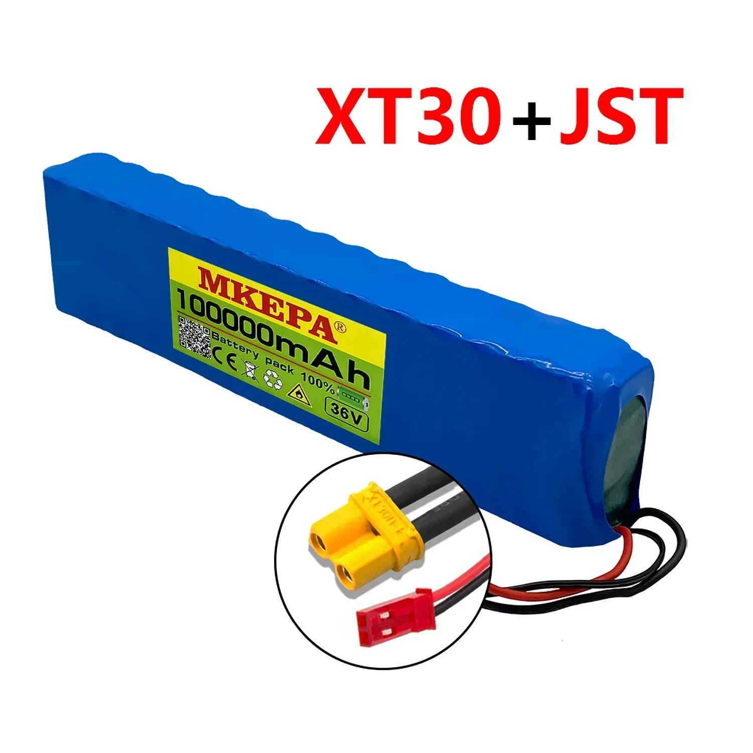 36V 100Ah 18650 akumulator litowy wielokrotnego ładowania 10S3P 1000W zmodyfikowana moc rower skuter pojazd elektryczny z BMS: Beżowy