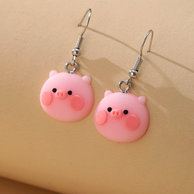 Pendientes divertidos de acrílico para mujer, aretes con colgante de pato naranja y amarillo, para niño, joyería al por mayor: Style-8