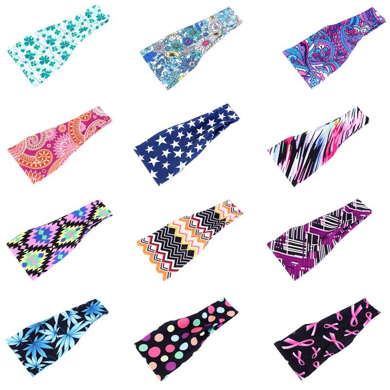 Bohemia print wide stretch kvinder hår caps hovedbeklædning hovedbeklædning turban hovedbeklædning bandage hår bandana hår styling tilbehør