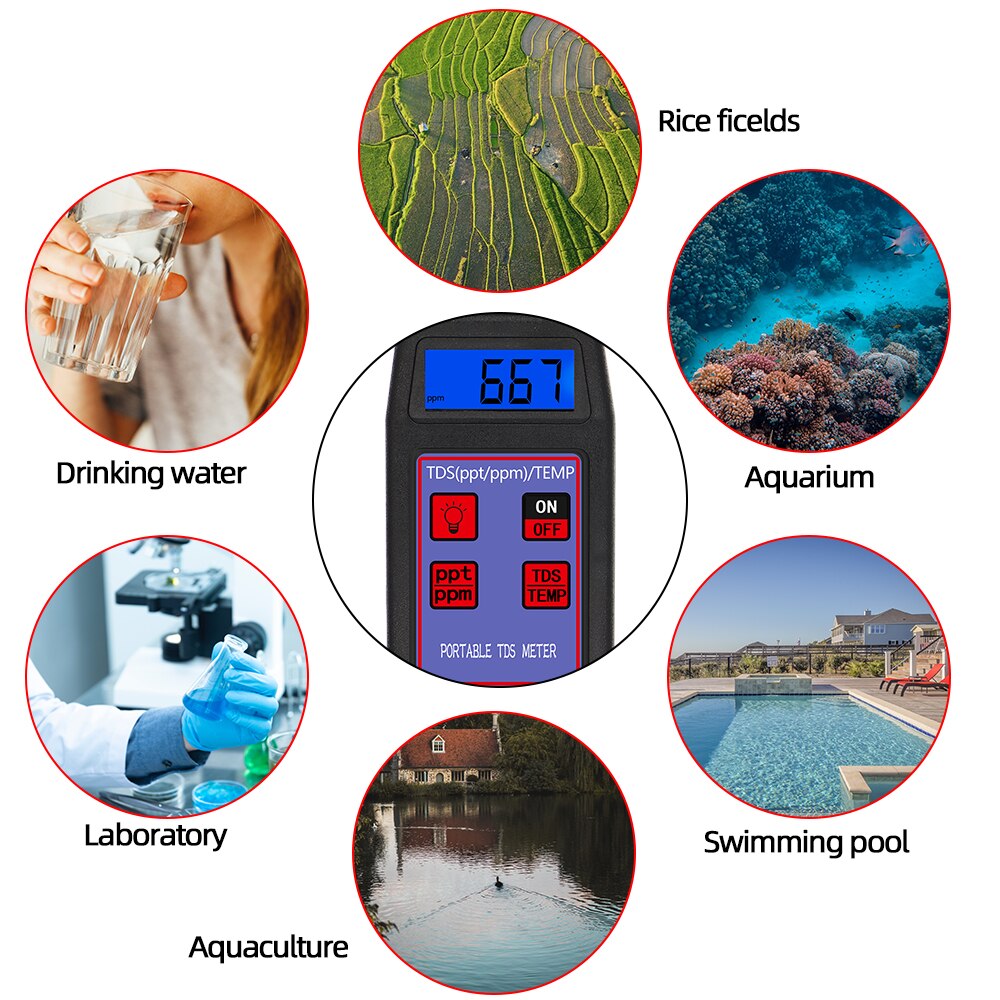 2 in 1 TDS TEMP Meter Tester TDS-8426 Water Tester Waterproof TDS Temperature Meter drink water Measurement Tool 50%off