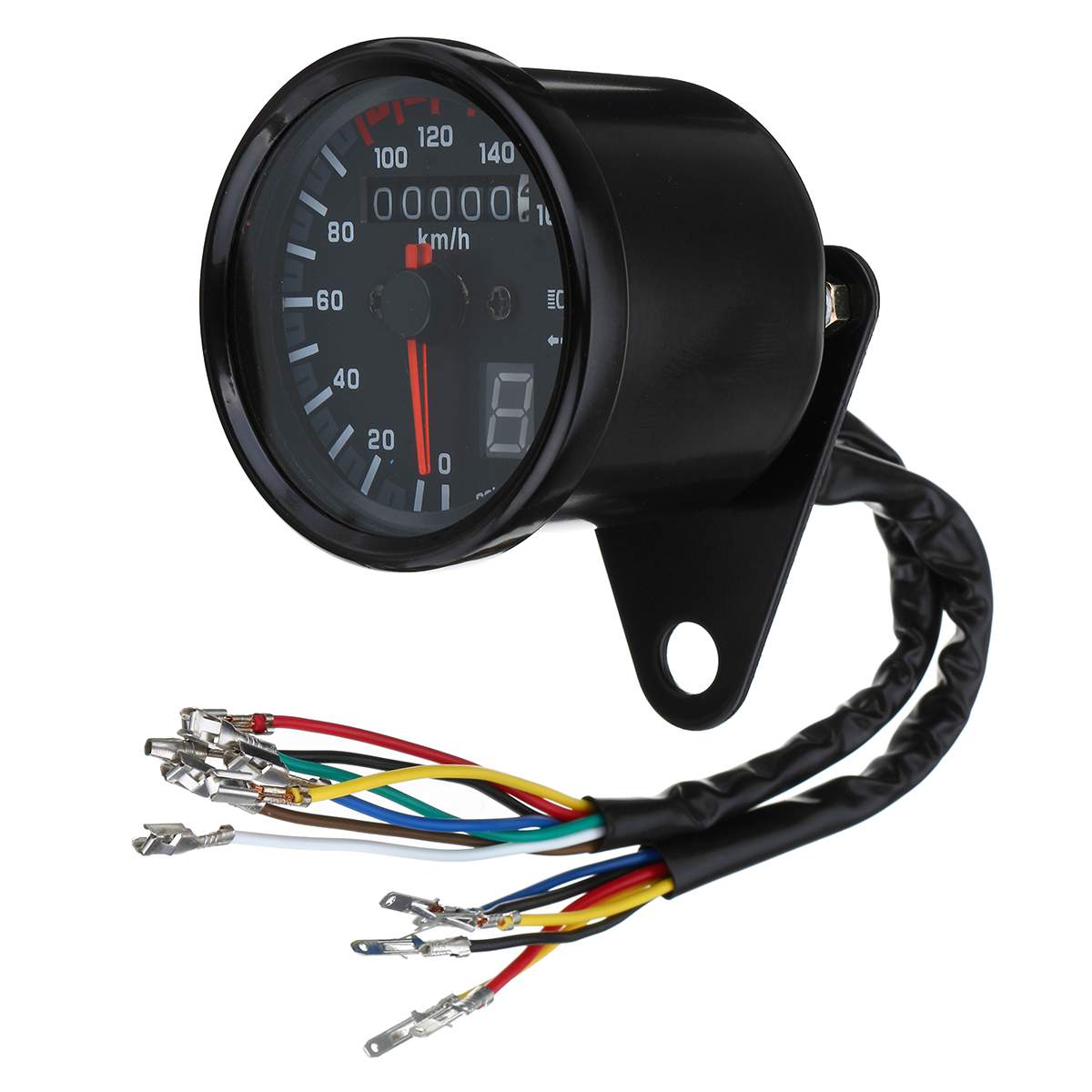 12V Black Motorcycle LED KMH Odometer Speedometer ... – Grandado