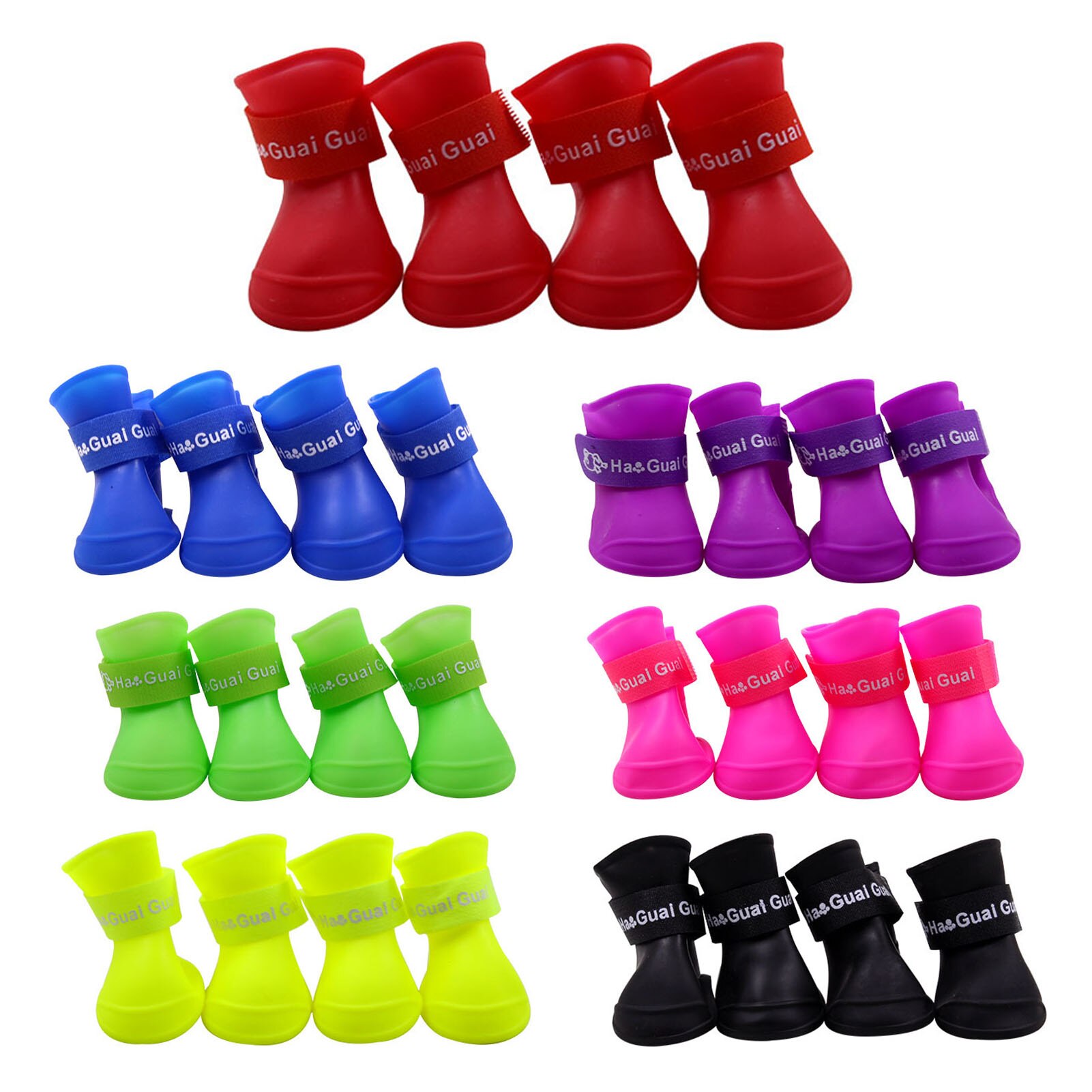 Zapatos impermeables para mascotas, Botas de lluvia antideslizantes a prueba de suciedad para perros pequeños, gatos, cachorros, 4 Uds., , ,: 5x4cm