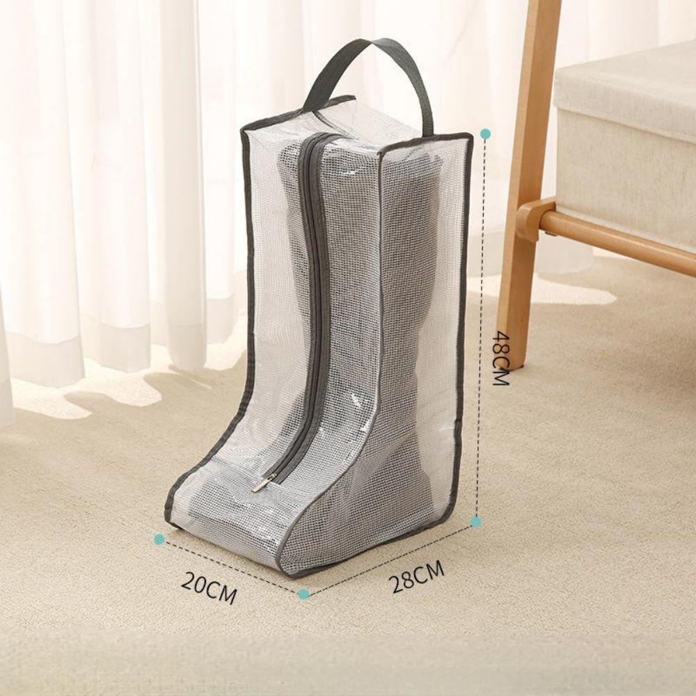 Shoe Storage Bag Household Foldable Portable Season Boots Protective Travel Essentials Covers Waterproof Shoes Organizer Bag: Brown