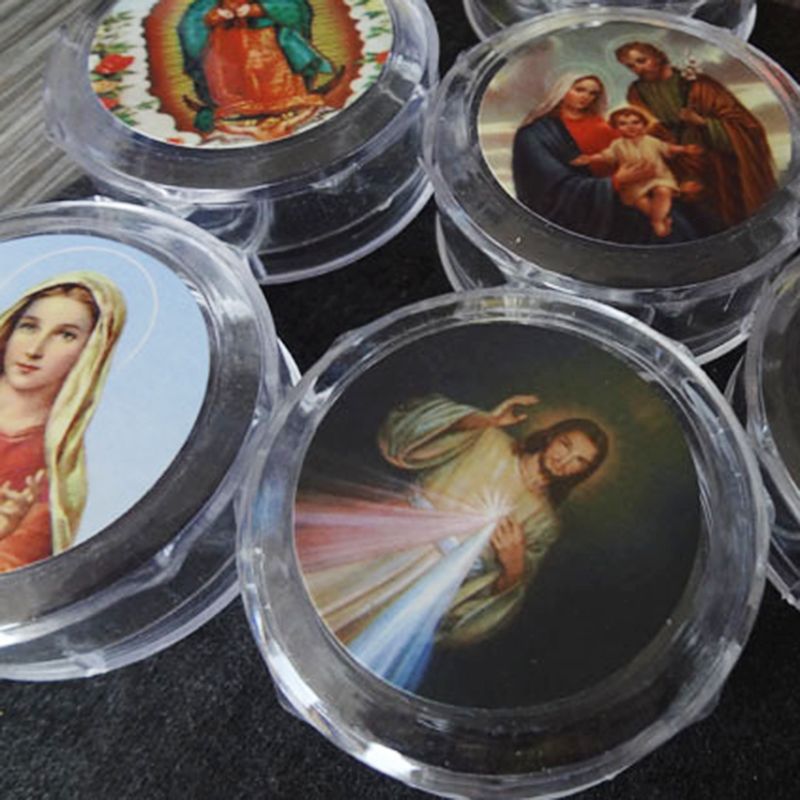 Plastic Storage Box for Round Beads Catholic Rosary Cross Religious Necklace Jewelry Bracelets