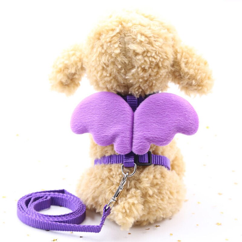 Squinans engelenvleugels konijn hamster tuigje wandellijn set verstelbare kleine huisdier borstband nylon konijn tractie lijn