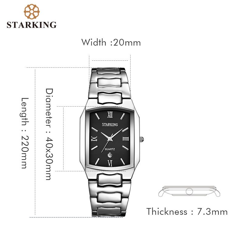 STARKING-relojes de cuarzo con movimiento japonés para hombre, reloj masculino de cuarzo con movimiento japonés, de famosa, informal, a la , BM0605,