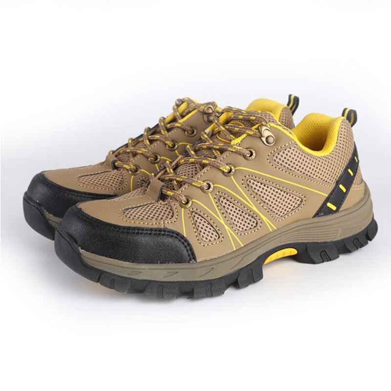 Pink Safety Shoes Women Construction Shoes Safety Work Boots Lightweight Steel Toe Shoes Women: Khaki / 44