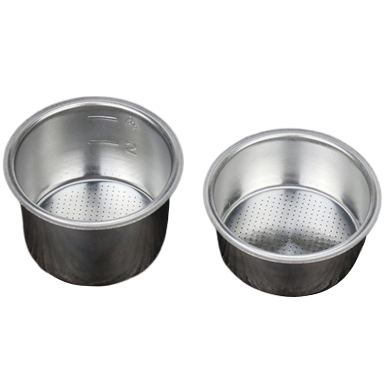 51 mm 2 kopjes portafilter, roestvrijstalen filtermand Espresso Puck-scherm Herbruikbare koffiefilter Koffiemachine Vervangingsmand voor semi-automatische koffiemachine-accessoires