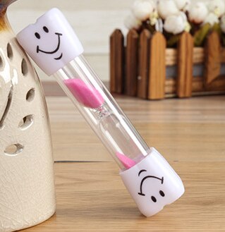 Children Kids Hourglass Toothbrush Timer 3 Minute Smiling Face For Cooking Sandy Clock Brushing-Teeth Sands Timer Sandglass: Pink