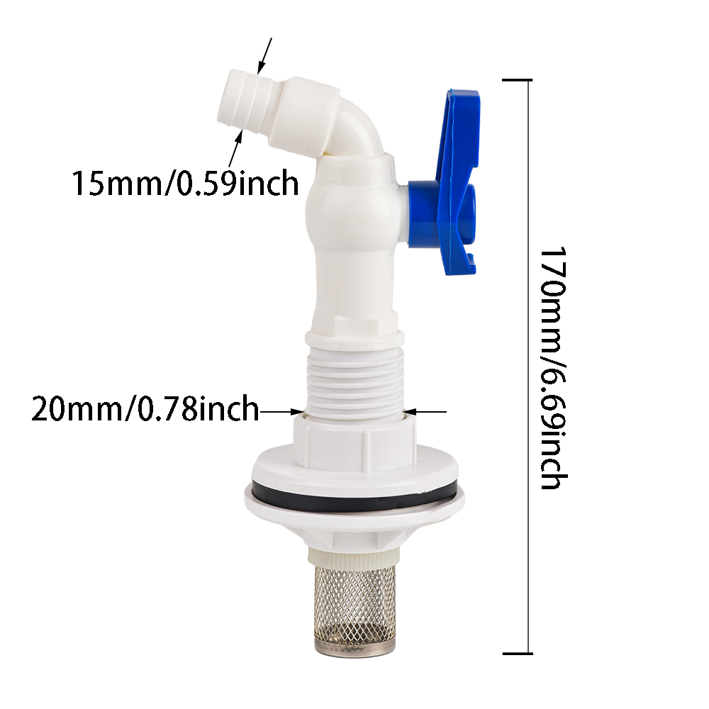 PVC Bulkhead Fitting Water Tank Replacement Spigot Drainage Faucet Connector for Rain Barrels Aquariums Ponds: black