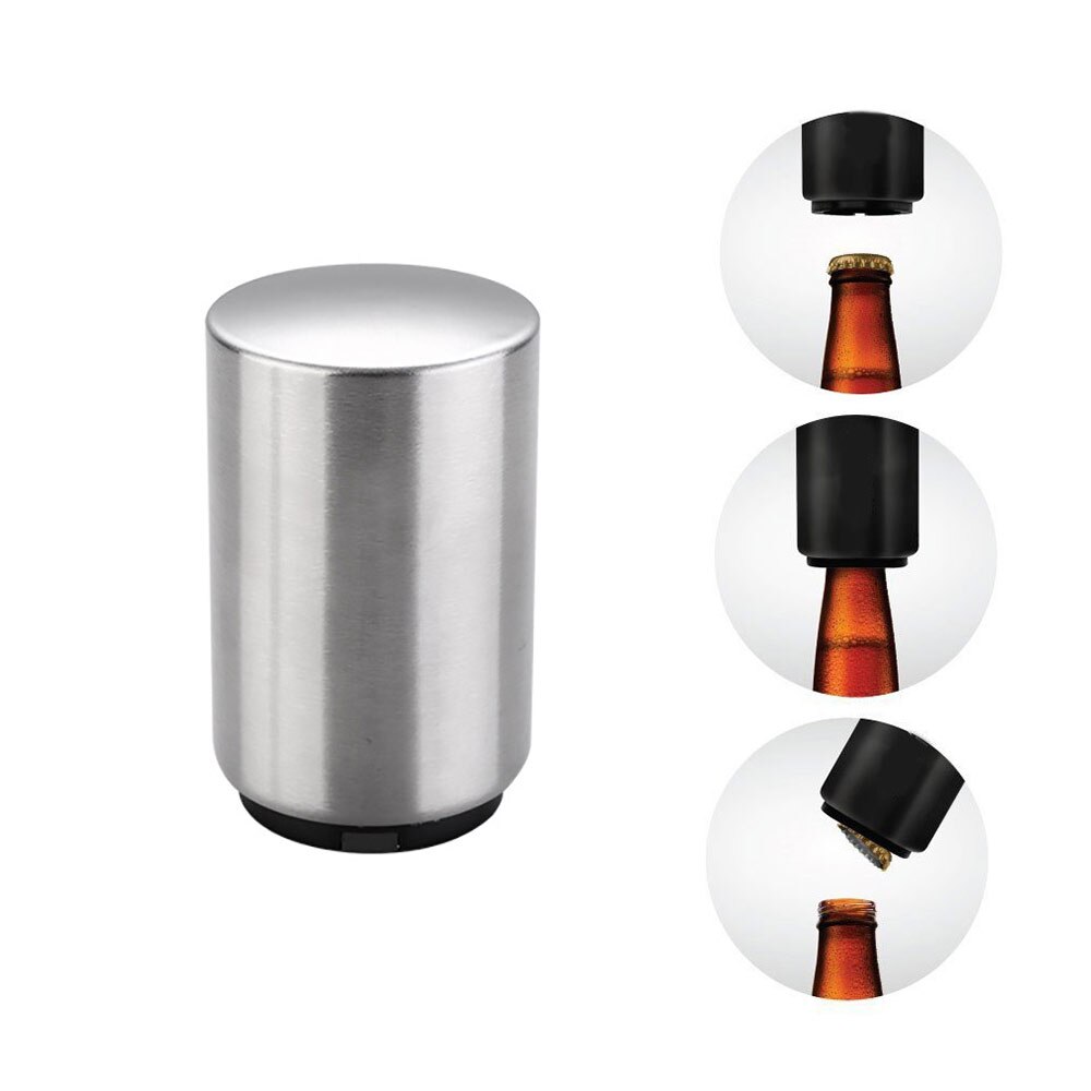 Magnetisk automatisk ølflaskeåbner rustfrit stål magnetkrukkeåbner køkkenbar tilbehør vin dåseåbnere