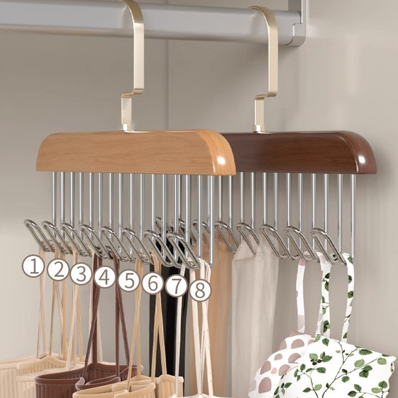 Cintre de rangement multifonctionnel pour vêtements pour femmes, porte-ceinture en bois, support robuste et durable pour bonnets, écharpes, soutien-gorge, fournitures de Cisco