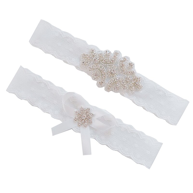 2pcs/set Wedding Garters Lace Embroidery Floral Sexy Garters For Women/Bride Thigh Ring Bridal Elastic Leg Garter