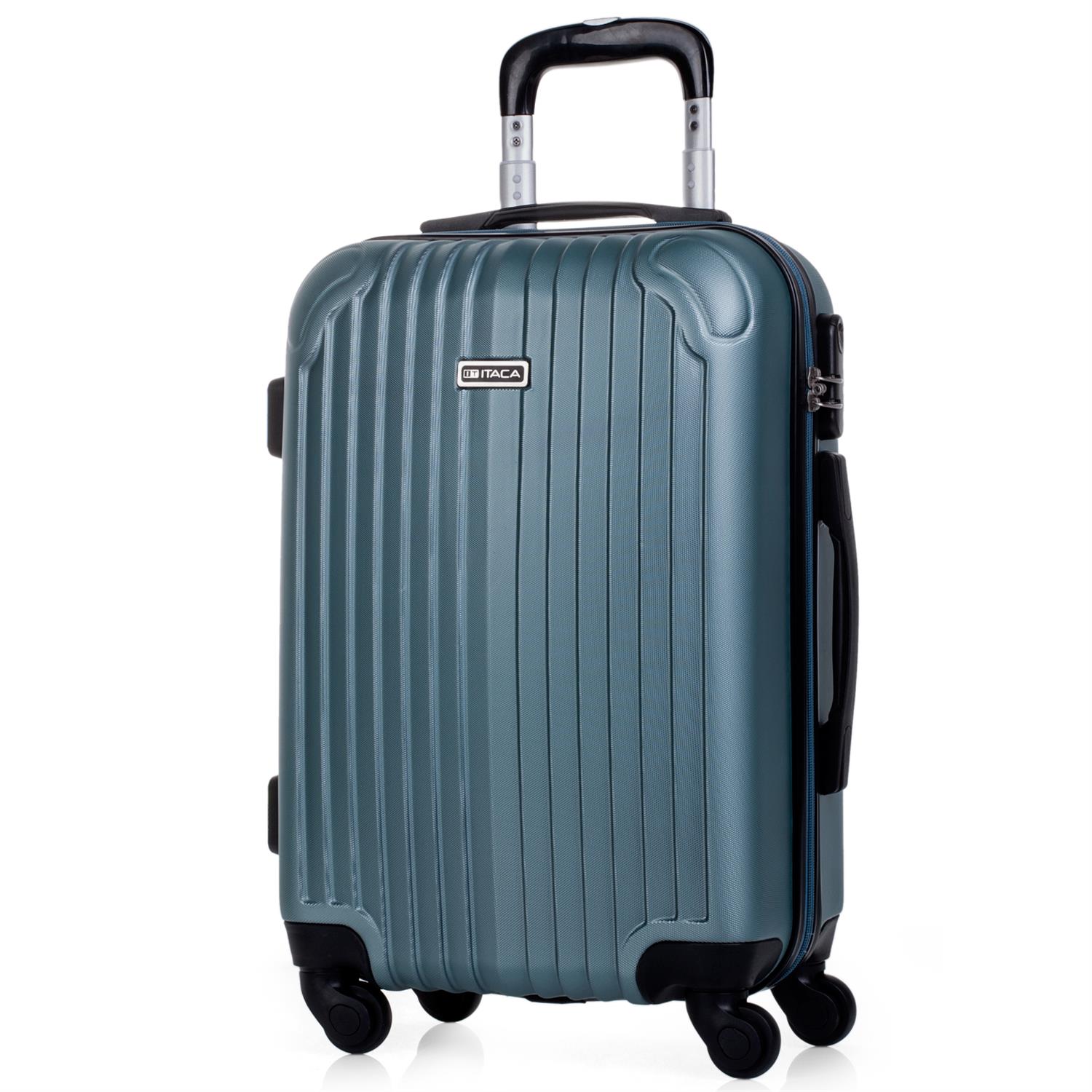 Itaca Modell Sevron Reise Koffer Wagen Kabine Starre 55Cm ABS Einstellbare Griff 2 Griffe UND Schloss Es: Himmel Blau