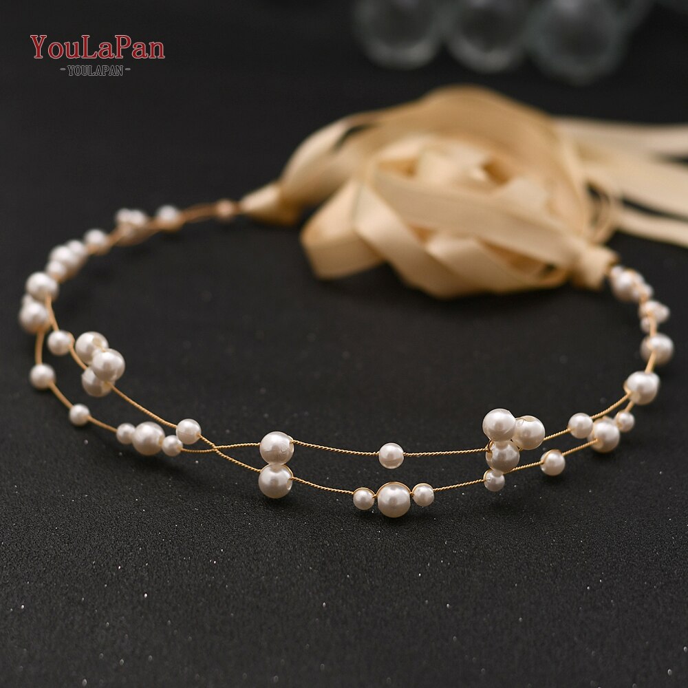 Topqueen  sh36 bruidssjerp, formele jurk, riem, vintage bruidsmeisjesjurk, bruidsriem, gouden parelriem: Champagne lint