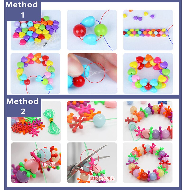 Børneperler gør-det-selv-håndværk perlelegetøj pigesnore perler, der styrker praktiske evner perler pædagogisk legetøj
