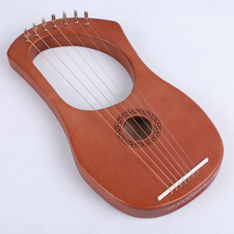 Orkester musikinstrument harpe syvstrenget musikinstrument liqin med tuningnøgle