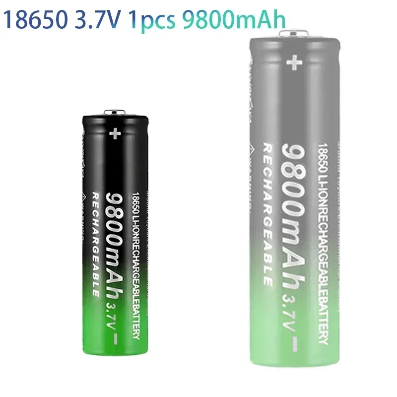 18650 3.7V 9800mah Lithium Batteries Flashlight 18650 Rechargeable-Battery for Flashlight + USB charger: Orange