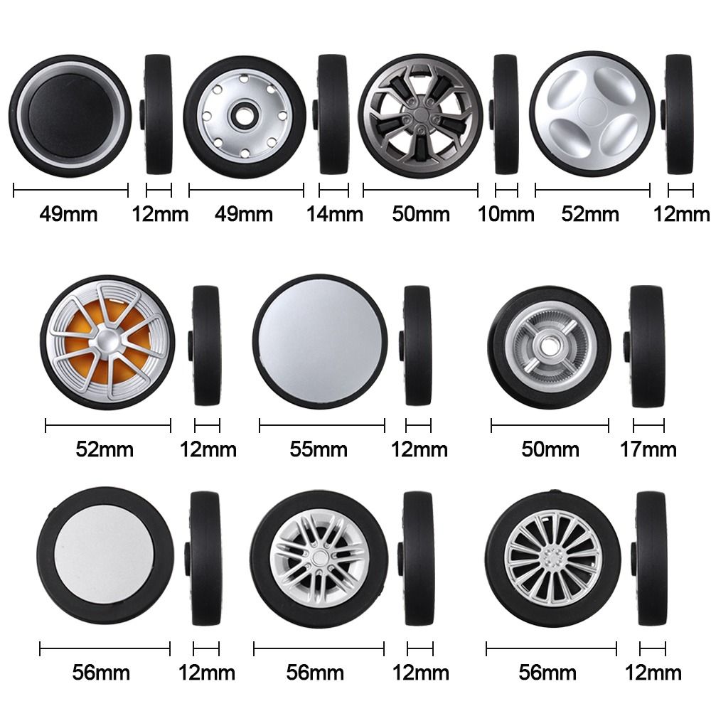 2 pezzi sostituire le ruote con la vite per i bagagli da viaggio valigia ruote assali kit di riparazione 40/50/60mm ruota silenziosa riparazione fai da te