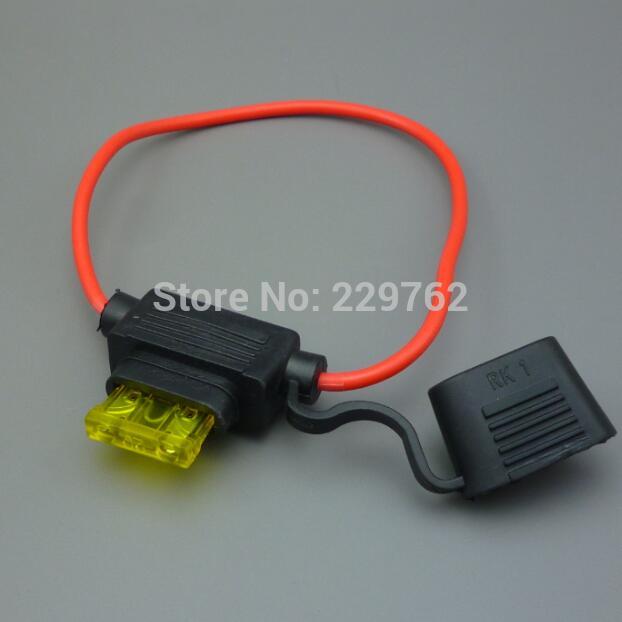 Shhworlsea-portafusibles medio para coche, resistente al agua, impermeable, enchufe de fusible automotriz con cubierta, portafusibles de cuchilla en línea, 1 ud.