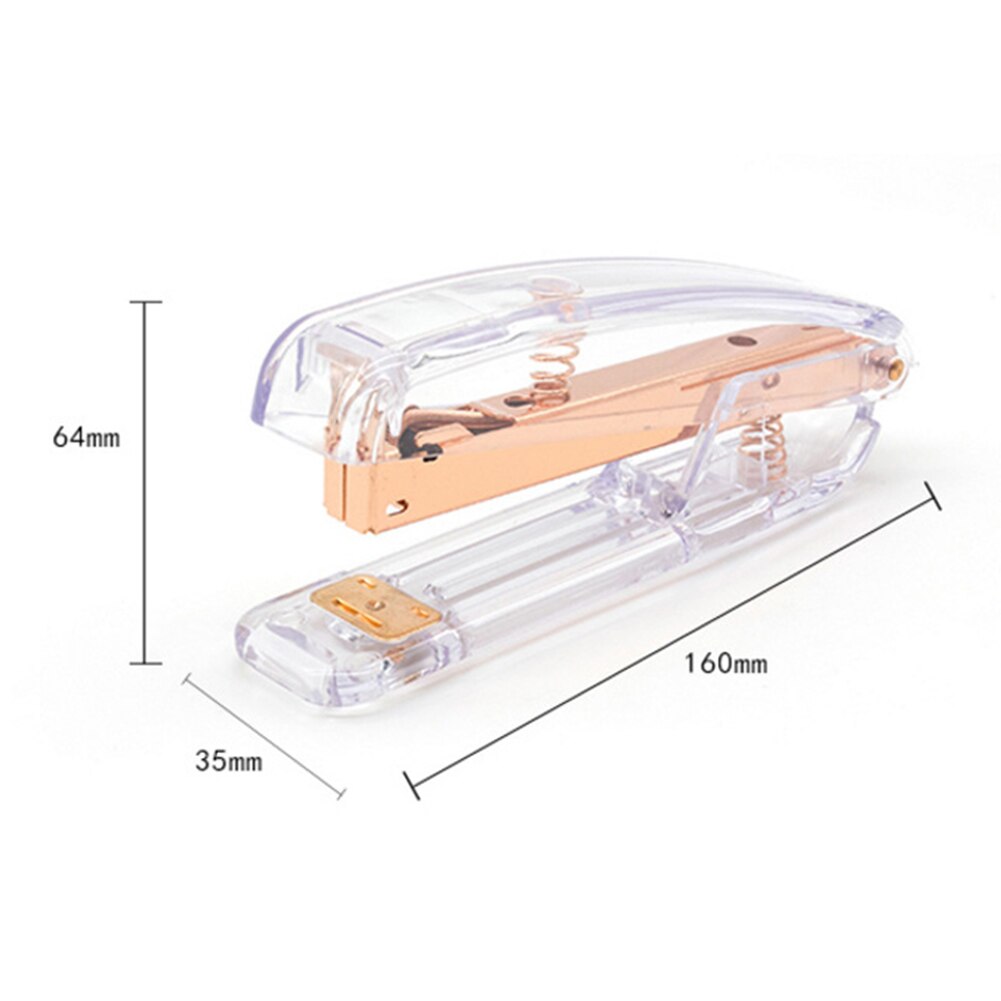 Transparent Manual Metal Stapler Book Stapling Machine Office School Stationery