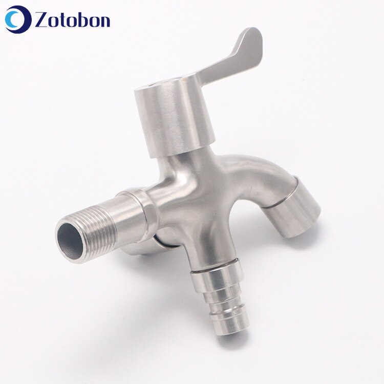 ZOTOBON 1pc Multi-function Faucet Double Faucet Quick Open Single Cold Bibcocks Washing Machine Tap Bathroom Accessories H165