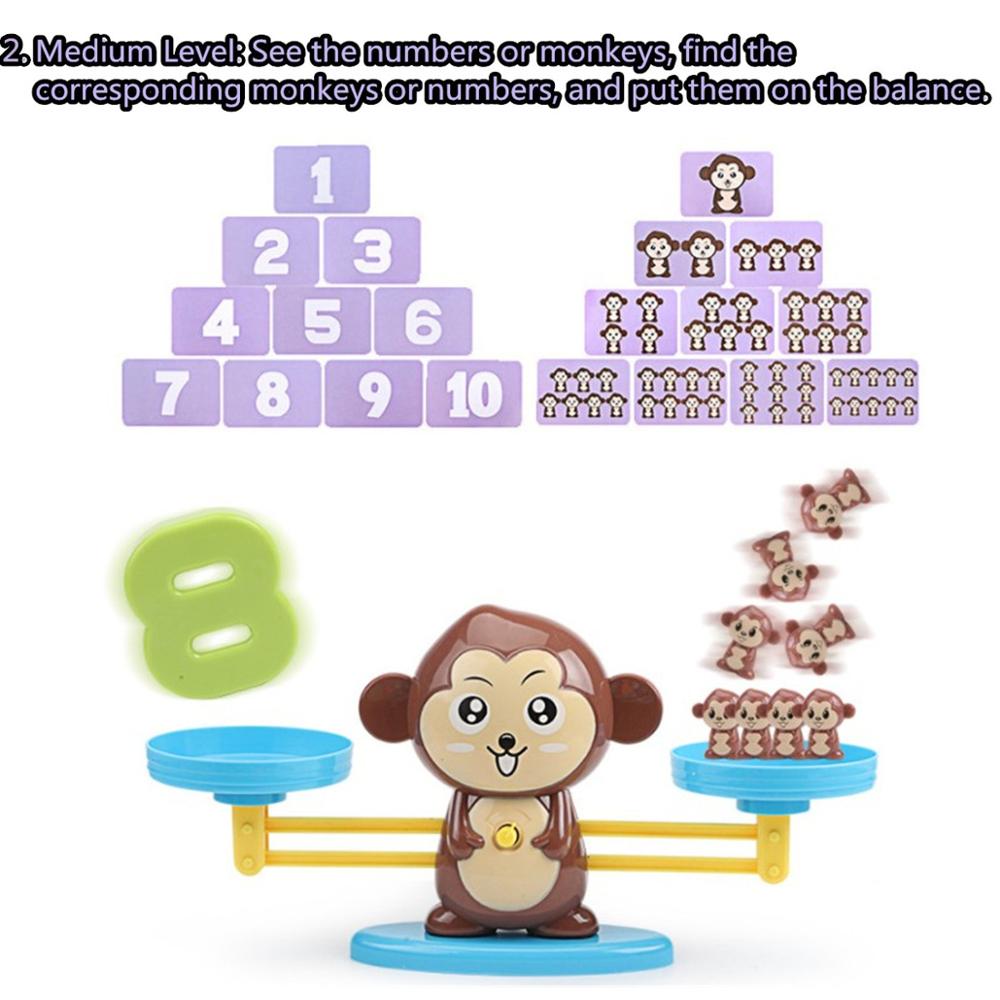 Monkey Balance Educational Math Game for Kids to Learn Counting Numbers and Basic Math, 65 Piece STEM Learning Toy