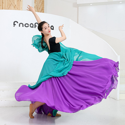 Buikdansrok Dubbelzijdig Chiffon 360 Graden Klassiek Balletdans Lange Rok Warp Rokken Rode Rok Buikdans Outfit